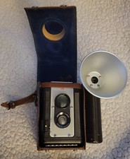 Vintage Black Argus 75 Film Camera With Flash Attachment and Case