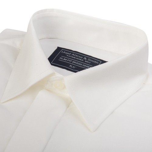 MENS NEW IVORY REGULAR COLLAR COTTON 