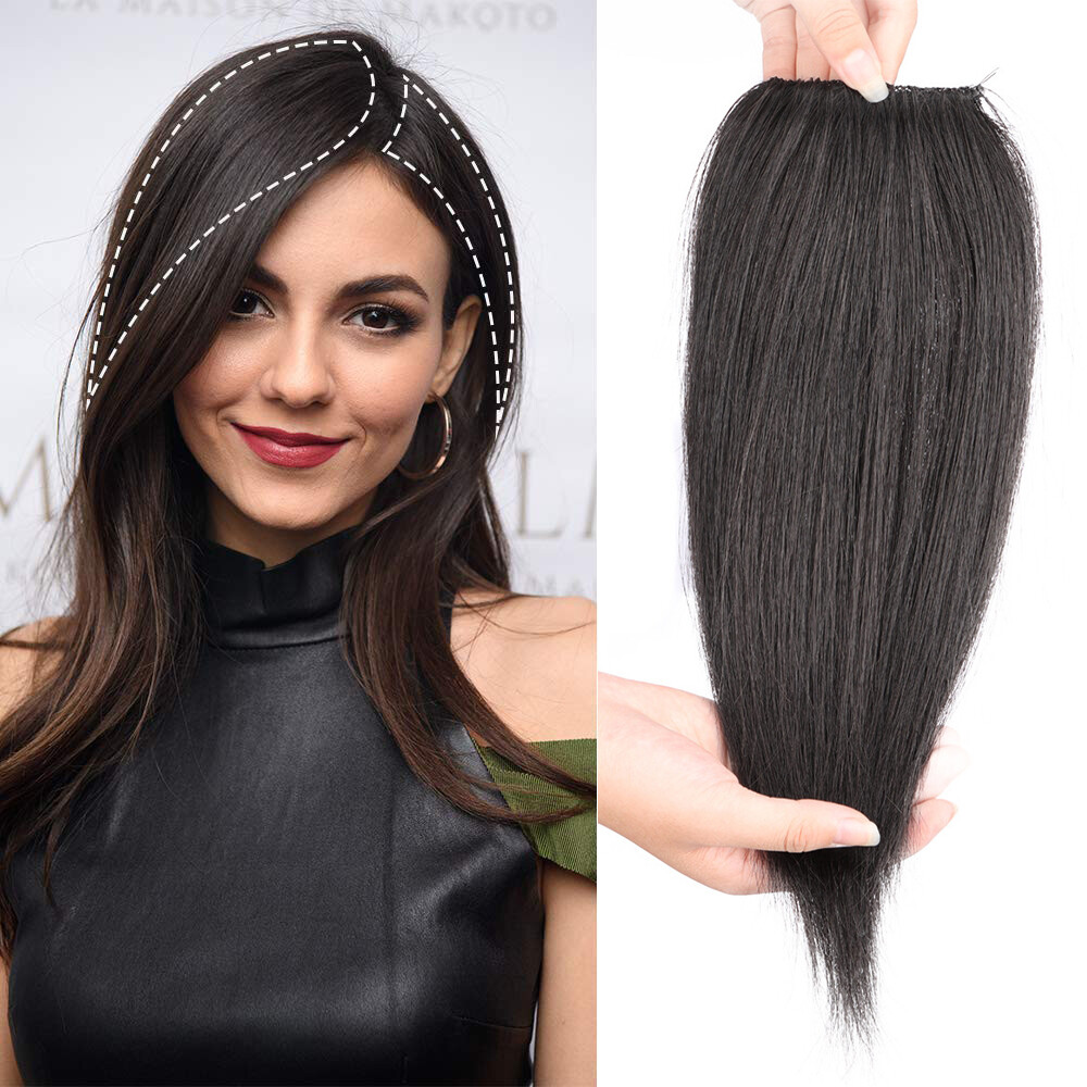Invisible Side-Swept Add Volum Bangs Clip In 100% Human Hair