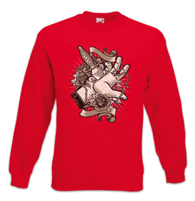 Daggered Hand Sweatshirt Pullover Tattoo Tätowierer Dagger RPG Japan Dolch Hand