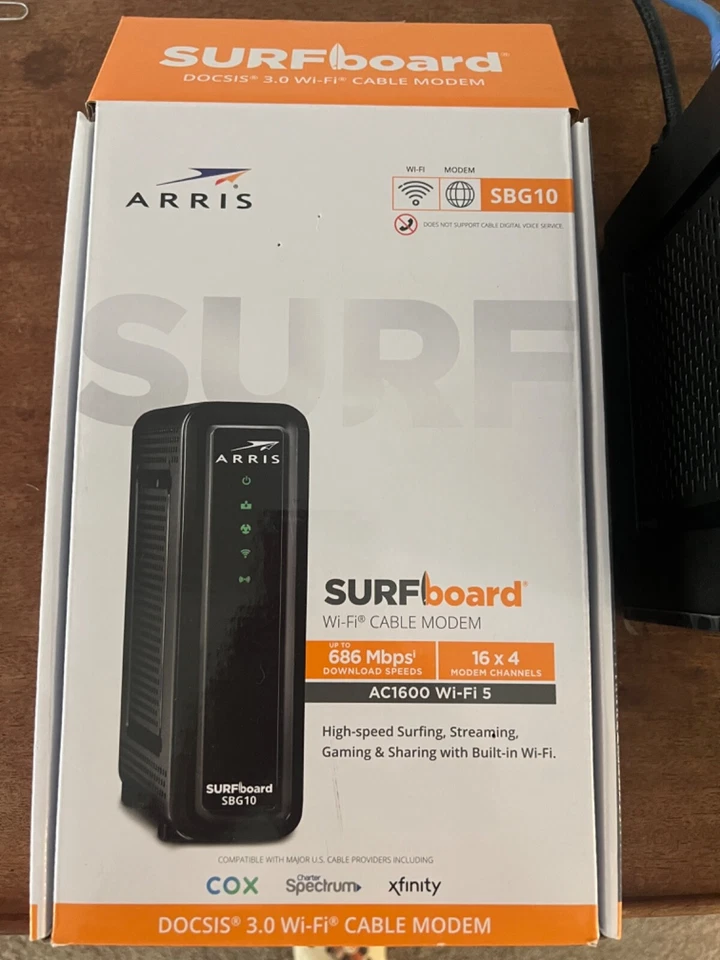 ARRIS Surfboard SBG10 DOCSIS 3.0 Cable Modem & Wi-Fi Router - Image 3 of 4