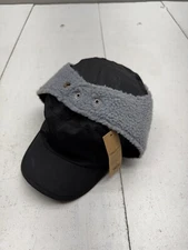 Traverse Black Gray Fleece Trapper Hat Unisex Adults One Size