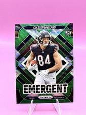 2025 Panini Prizm Colston Loveland Emergent Green Wave SP Rookie RC #20 Bears