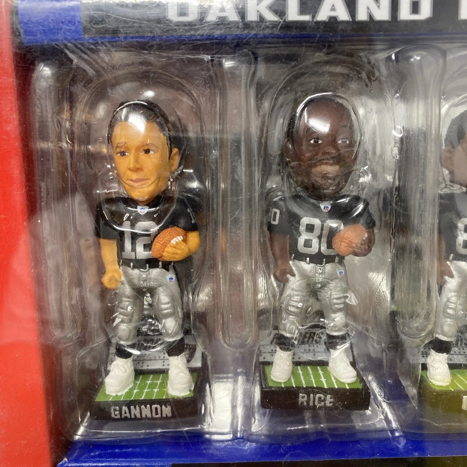Mini Bobs Magnéticos Forever Collectibles NFL Oakland Raiders Gannon Arroz Marrón Foto 2 de 4