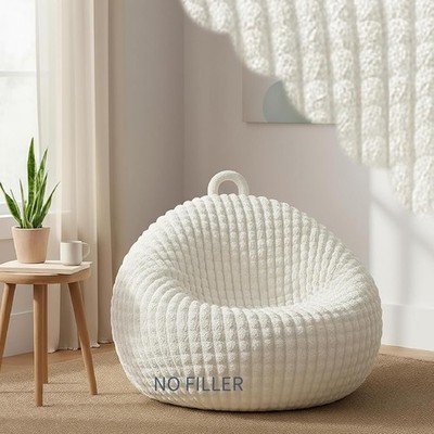 eydak Bubble Faux Fur Stuffed Animal Stora Bean Bag Chair Cover (No