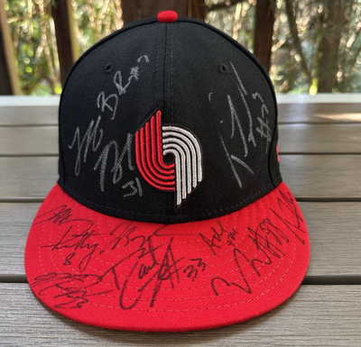 #ad NBA Portland Trail Blazers 2010 Team 12 Signatures Hat BRoy Telfair Batum NoCOA $168.00