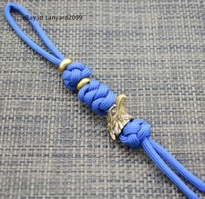 Hand weave Brass " Eagle Head " Shaped Lanyard Bead Knife Paracord Beads