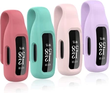4-Pack Clip Case Compatible with Fitbit Inspire 2/3, Soft Silicone Clip Clasp Ac