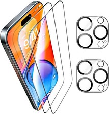 2 Pack Tempered Glass Screen  Camera Lens Protectors for iPhone 16 Pro 9H Clea