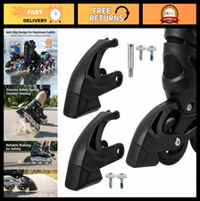 2-Pack Inline Skate Replacement Heel Brake Assembly Kit - Brake Pads, Bracket