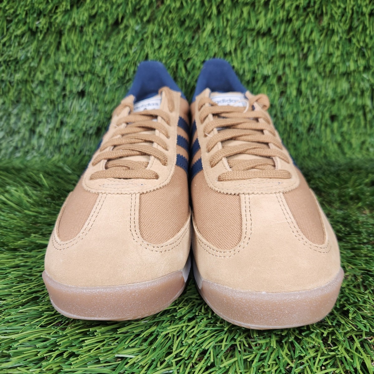 Adidas SL 72 RS Mens Brown /Navy Blue Stripe Gum Bottom Sneaker