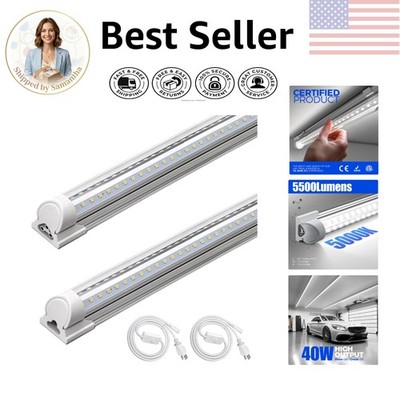 Reliable 4FT LED Strip Lights - 40W, V Shape, Clear Cover for Optimal Brightness