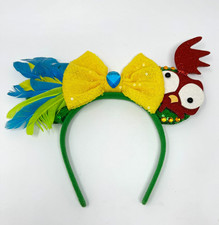 Moana Hei Hei the Rooster Mickey Ears Sequins Headband Women Bow Leaves