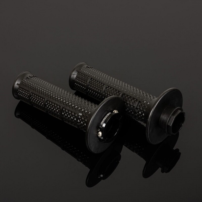 Revêtements RENTHAL MX R-Works Lock-On UltraTacky en gomme noire pour guidon de motocross
