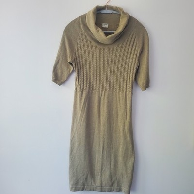 Esprit Women Cowl Neck Sweater Dress S Neutral Minimalist Office Siren Academia