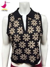 Ladies Cable Knit Cropped Jumper Black Chunky Knit Sweater Top S/M M/L UK