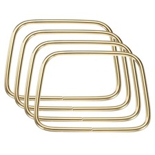 uxcell 4Pcs Metal Purse Handle, Trapezoid Handbag Ring Buckle Bag Handle Gold