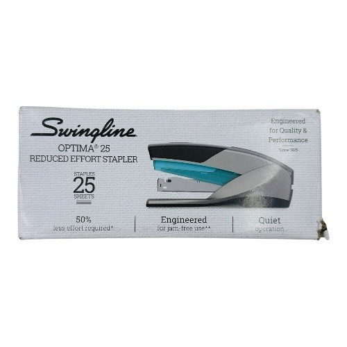 Swingline Stapler Optima 25 Reduced Effort Stapler 25 Sheet Capacity Blue Gray