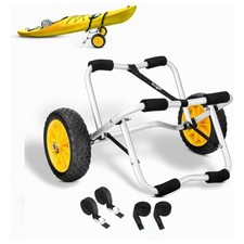 Yes4All U-Shape Aluminum Kayak Cart, Foldable Canoe Dolly, 200 Pound Capacity