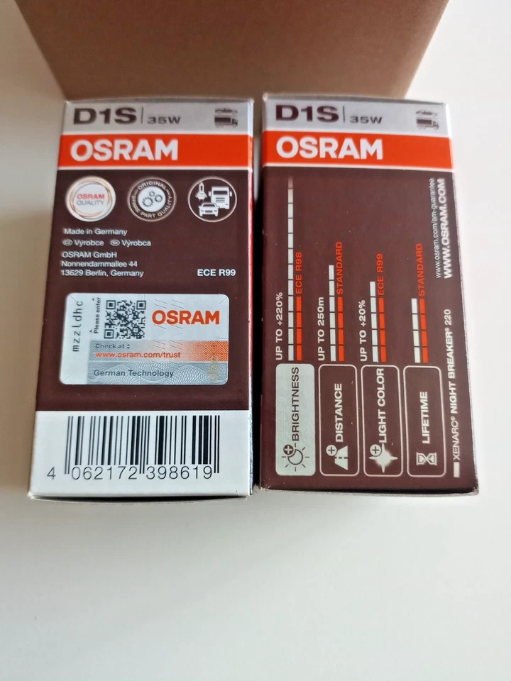 2x Osram XENARC NIGHT BREAKER 220, D1S, +220% más brillo, xenón - Imagen 2 de 2