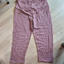 Ladies pink Soft Stretch Hi Waist Capri Leggings Size 12- 14