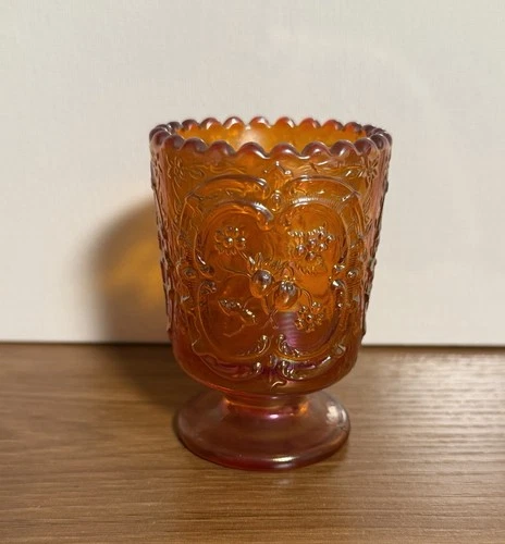 Fenton Glass Marigold Strawberrry Patterned Toothpick Holder