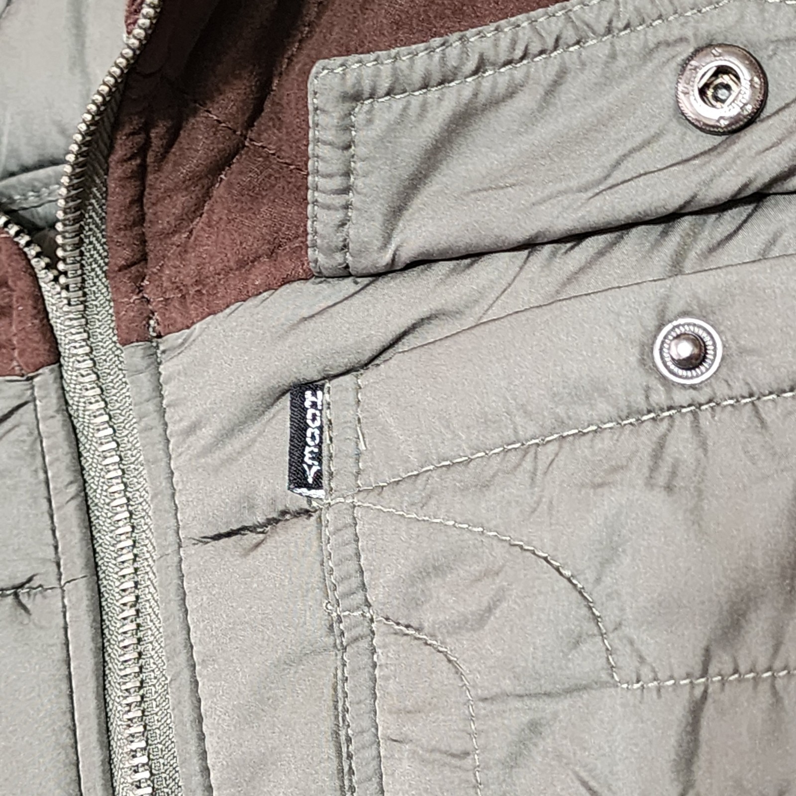 New Hooey Men's XL Quilted Olive & Brown Packable Vest HV097OLBR With Bag NWT 