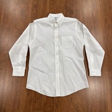 Brooks Brothers Regent 16 33 Solid White Non Iron Supima Cotton Dress Shirt Mens