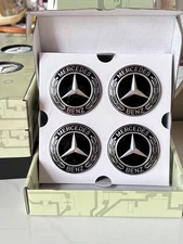 For Mercedes-Benz Floating Rotation Car Wheel Center Caps 75mm 4Pcs/Set