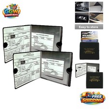 ESSENTIAL Car Auto Insurance Registration BLACK Document Holders 2 Pack