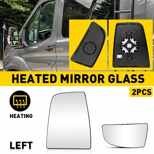 Mirror Glass 2X Heated Upper  Lower Left Side For 2015-2022 Ford Transit-150 V