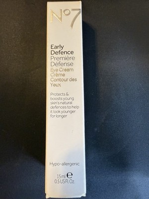 No7 Early Defense Eye Cream Hypo-Allergenic 15 ml 0.5 Fl Oz Full Size NIB