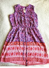 Gap Multicolored Floral Dress Blue, Coral, Pink Pockets Size Medium