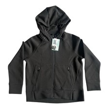 DSG Sport Fleece Full Zip Hoodie Girls MediumBlack Zip Pockets Sweatshirt Jacket
