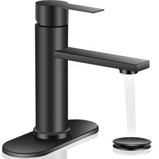 Bathroom Faucet Single Hole Single Handle Vanity Faucet Modern Sink RV Black