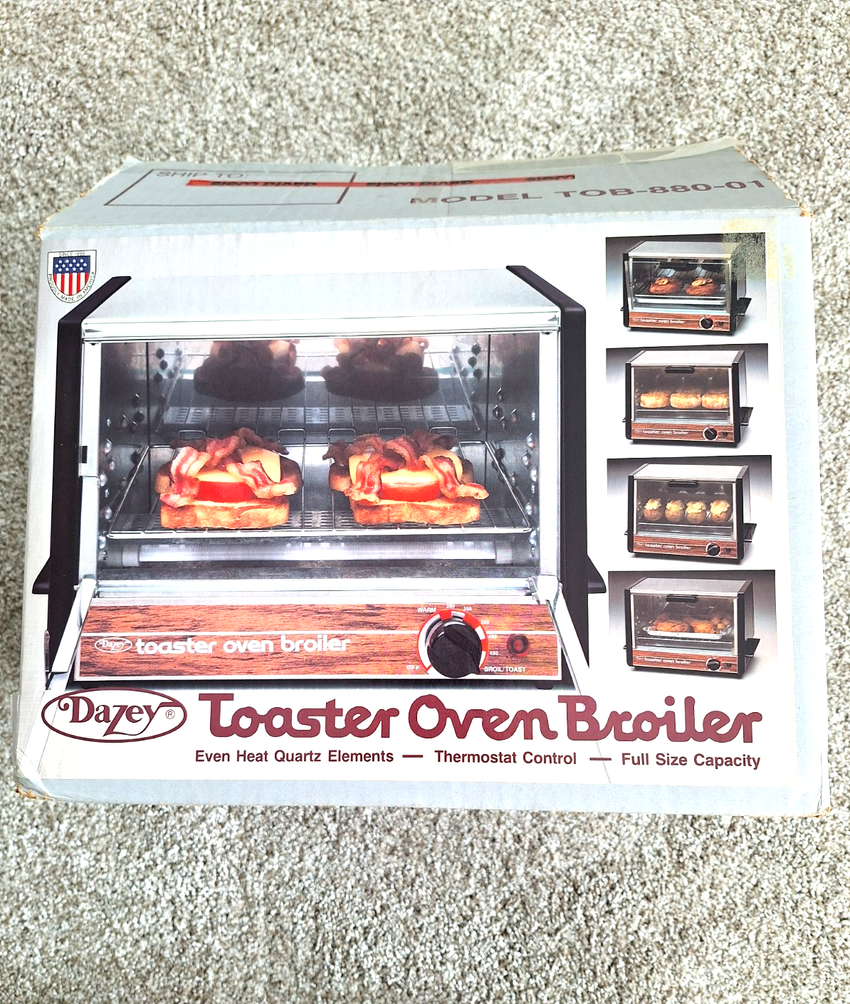 Vintage Dazey Toaster Oven Broiler New in Box Model TOB-880-01 | eBay