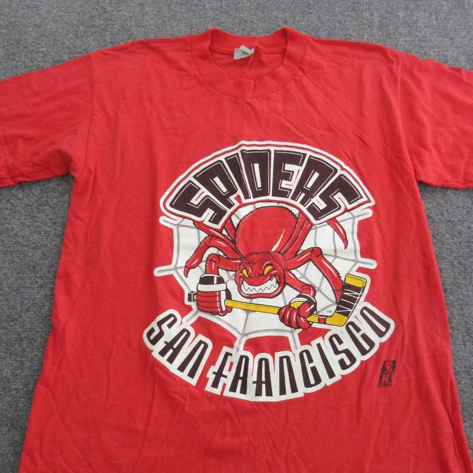 Camisa De Colección Arañas de San Francisco Para Hombres Mediana Roja Hecha en Hockey Camiseta en EE. UU. Años 90 Foto 2 de 4