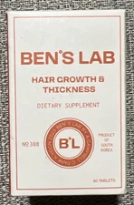 New) Ben's Lab Hair Growth & Thickness Supplements 60 tablets Madein South Korea