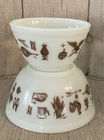 VINTAGE EARLY AMERICAN PYREX BOWLS 401 & 402-1-1/2 PINT & 1-1/2 QUART