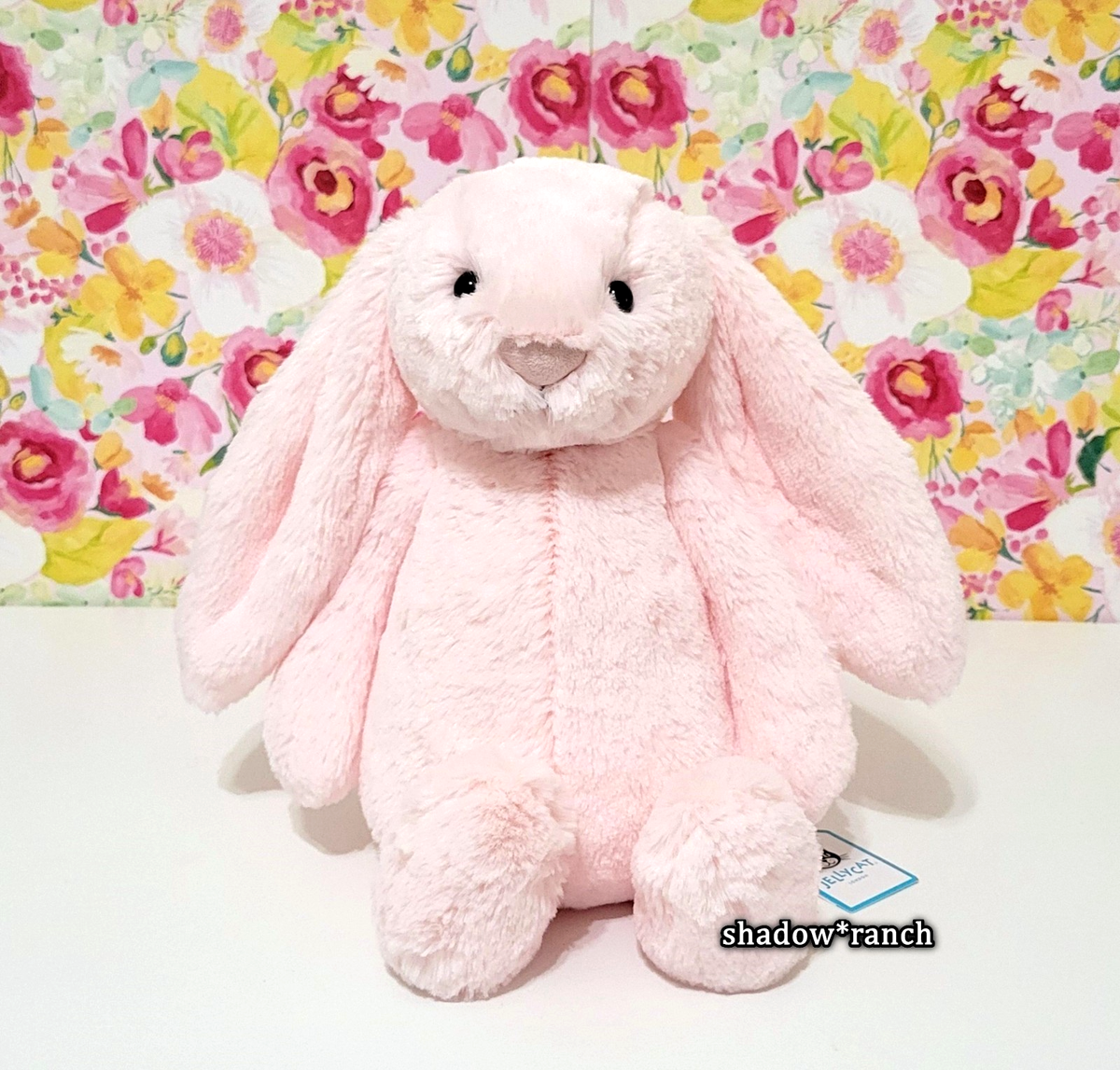 【】Bashful Pink Bunny Jellycat Bashful Pink Bunny + Tag Protector - Medium 11