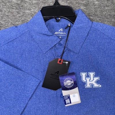 Kentucky Wildcats Antigua Activate Woven Vented Button-Up Shirt Blue Sz S NEW