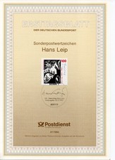 Ersttagsblatt 37/1993 "Hans Leip"