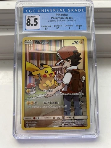 Pokemon 2019 Pikachu Cosmic Eclipse CGC 8.5 Holo Secret Rare 241/236