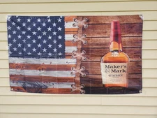 Brand New Maker's Mark Whiskey Banner/Flag 100D Polyester 3x5ft with 4 Grommets