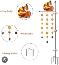 NEW Outdoor Wind Chime Thanksgiving Themed  