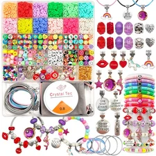 Girls Toys Bracelet Making Kit - 3000pcs Charm Jewelry Making Kit Supplies,Easte