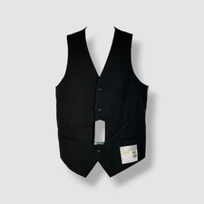 Alfani Men's Black Solid Slim Stretch Button-Front Vest Suit Size M