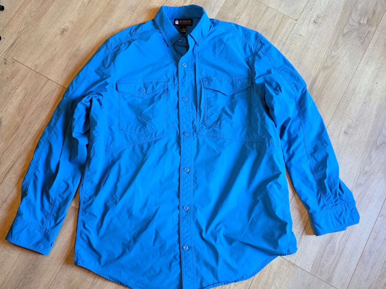 Alaskan Hardgear Duluth Trading Fishing Shirt Mens L Tall Blue Vented Outdoor