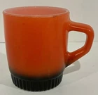 Vintage Anchor Hocking Fire King Stackable Coffee Cup Mug Red Black