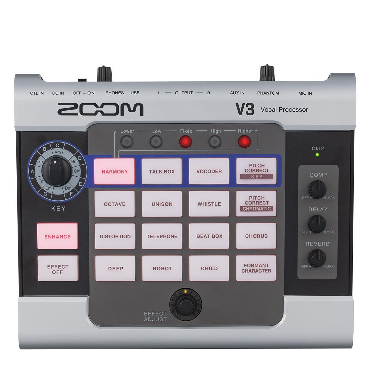 ZOOM V3 Vocal Processor Zoom V3 Multi Effects Vocal Processor + AC Adapter and Handy